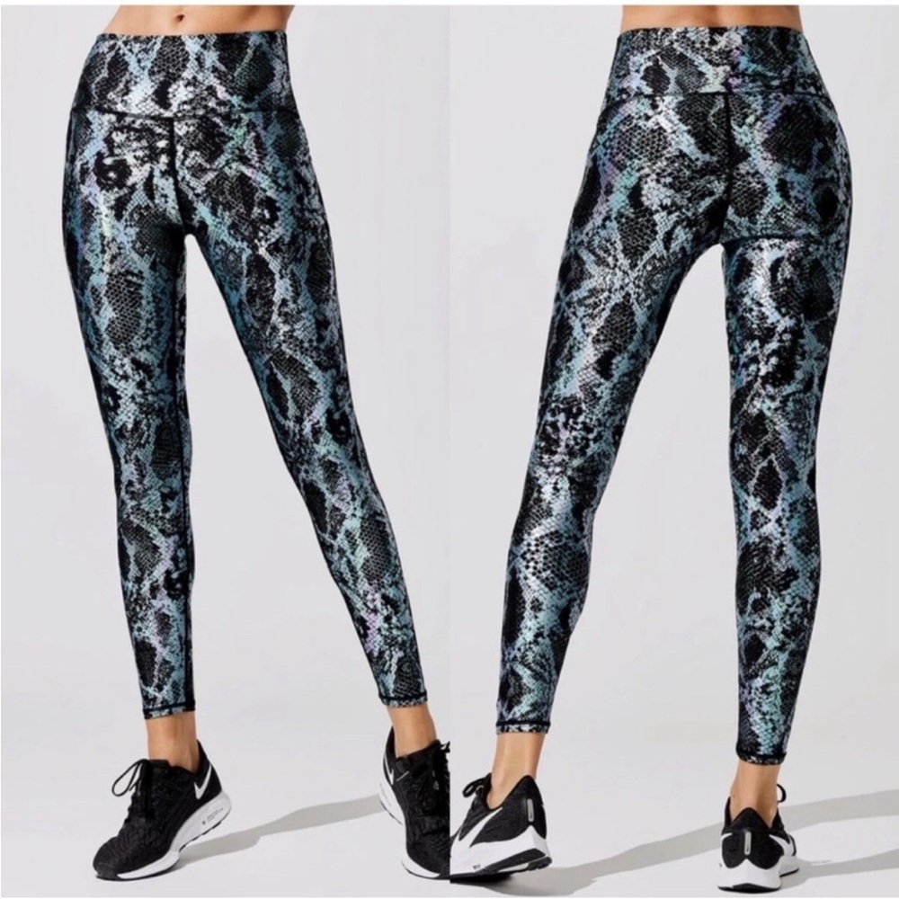 Carbon38 Bundle Metallic Snake Print High Rise 7/… - image 7